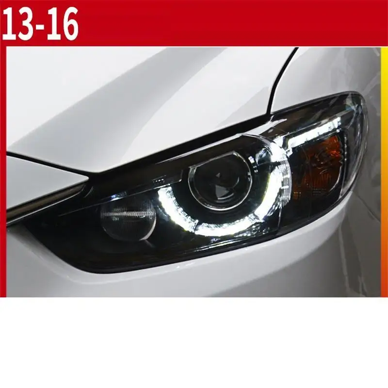 Лампа для автомобилей, Автомобильные дневные ходовые огни, Drl, боковые поворотники, светодиодные фары, автомобильные фары в сборе 13 14 15 16 для Mazda Atenza