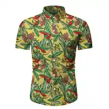 Summer Fashion Men's Shirt Slim Fit Short Sleeve Floral Shirt Mens Clothing Trend Plus Size Mens Casual Flower Shirts