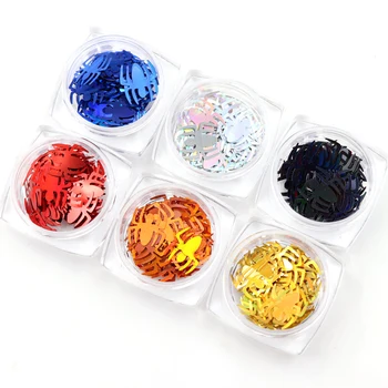 

Discolored Spider-Decals Nail Sticker Black Gold Diy Nail-Art Sequins Halloween Shape Nail Art Sticker Make Up Decorations Hot
