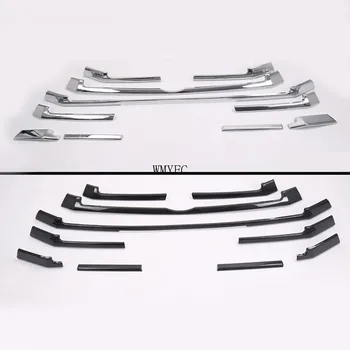 

For Toyota Highlander 2018 2019 10Pcs/set Car Front 3D bumper Mesh Vent Hole Dirt Grille Grills Cover Trims Car Styling