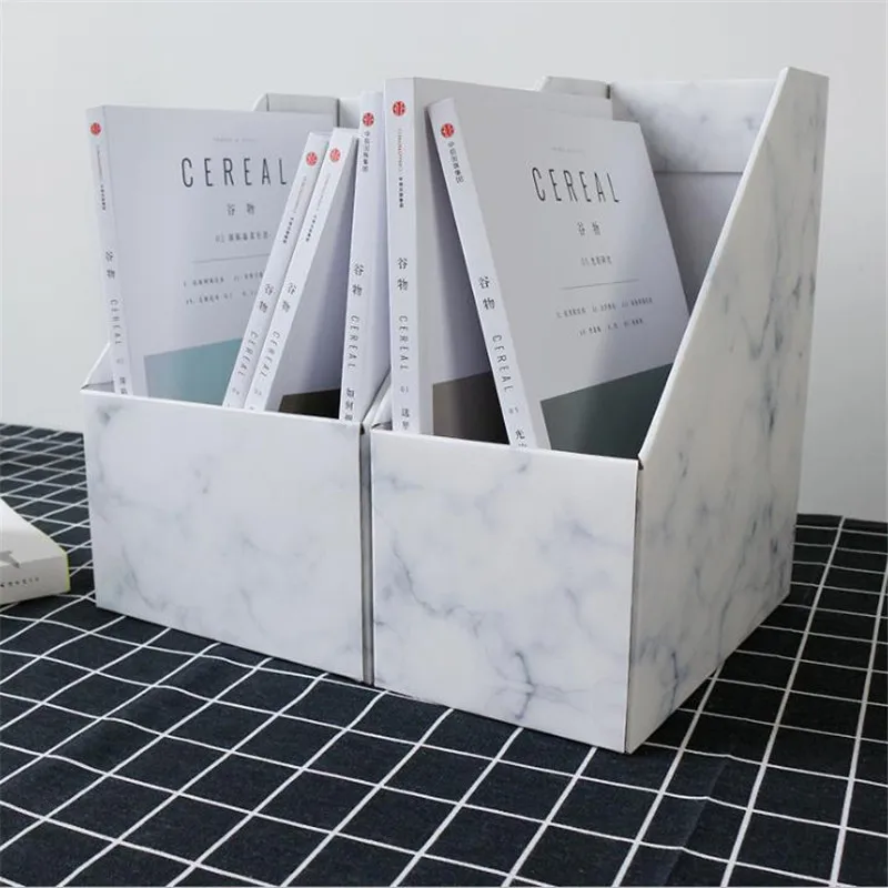 

Nordic Cardboard Office Storage Box For Book Storage Marble Pattern Drawers A4 Paper Holder Office Organizer Desktop Oraganiser