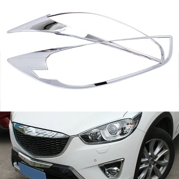 

2Pcs Front Head Light Lamp Shade Large Lampshade Frame Auto Styling Accessories for Mazda CX 5 2013-2016