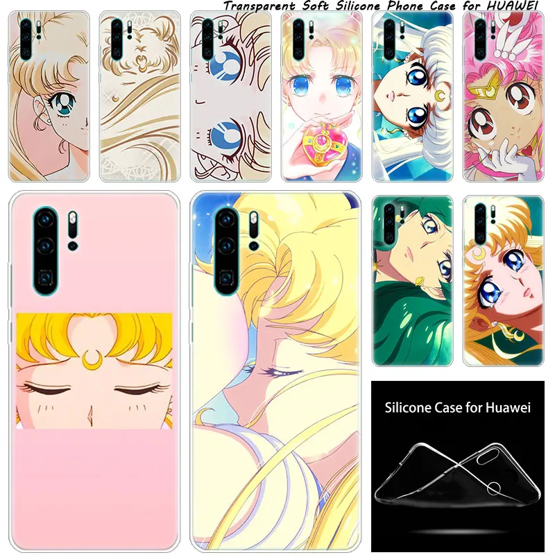 

luxury Soft Silicone Case Anime Sailor Moon for Huawei NOVA 3 3i 5 5i P20 P30 Pro P9 P10 P8 Lite 2017 P Smart Z Plus 2019 Cover