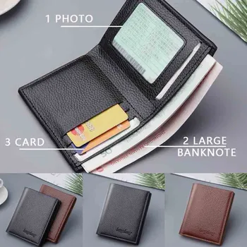 

2020NEW Men's wallet short vertical ultra-thin wallet can hold driver's license holder, bank card bag, small change wallet