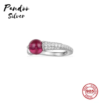 

Fashion Charm Sterling Silver Copy 1:1 Copy,Silver Bonbon Ear Jacket With Synthetic Red Stone Women Monaco Luxury Jewelry Gift