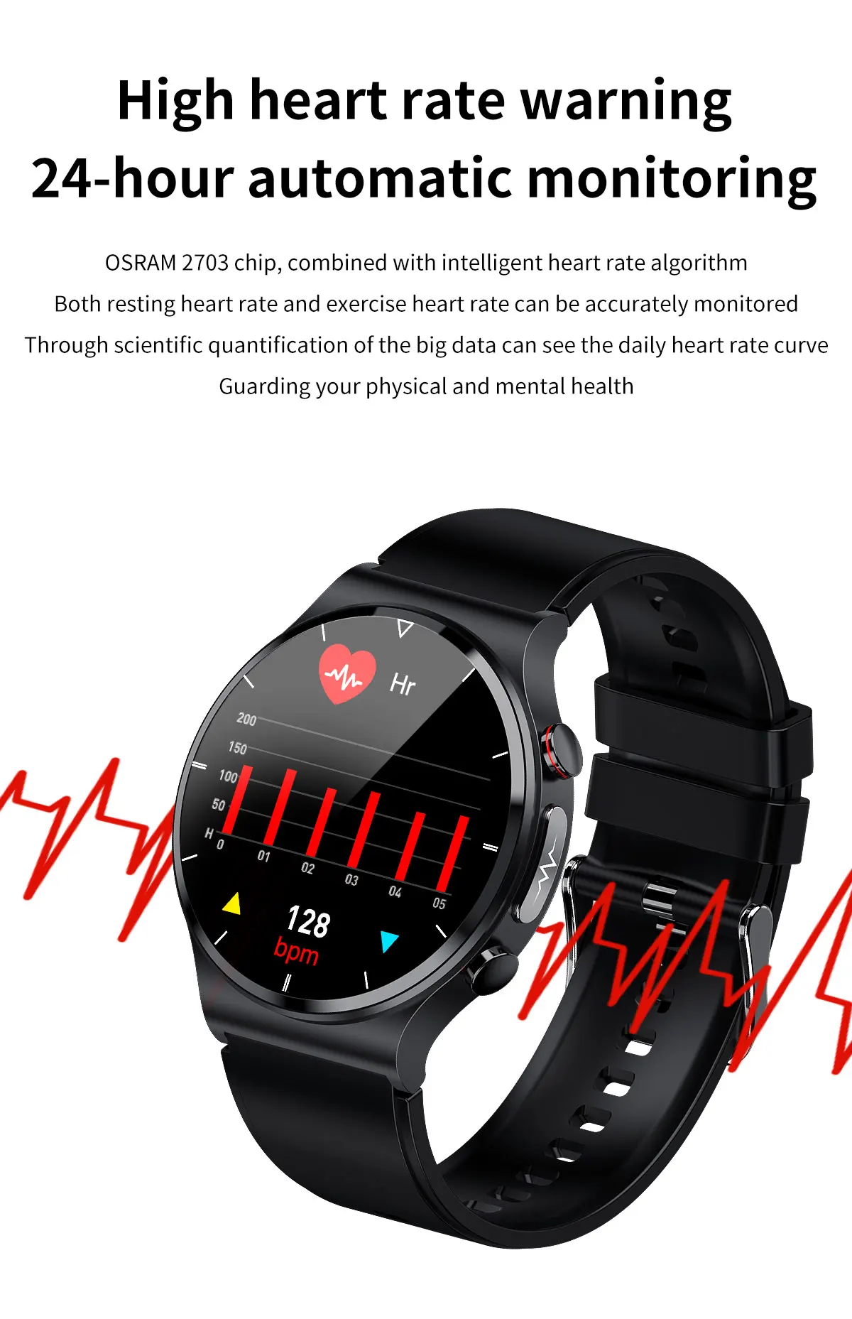 2022 ECG+PPG Independent accurate Heart rate blood pressure Blood oxygen smart watch AI medical diagnosis smartwatch For Xiaomi