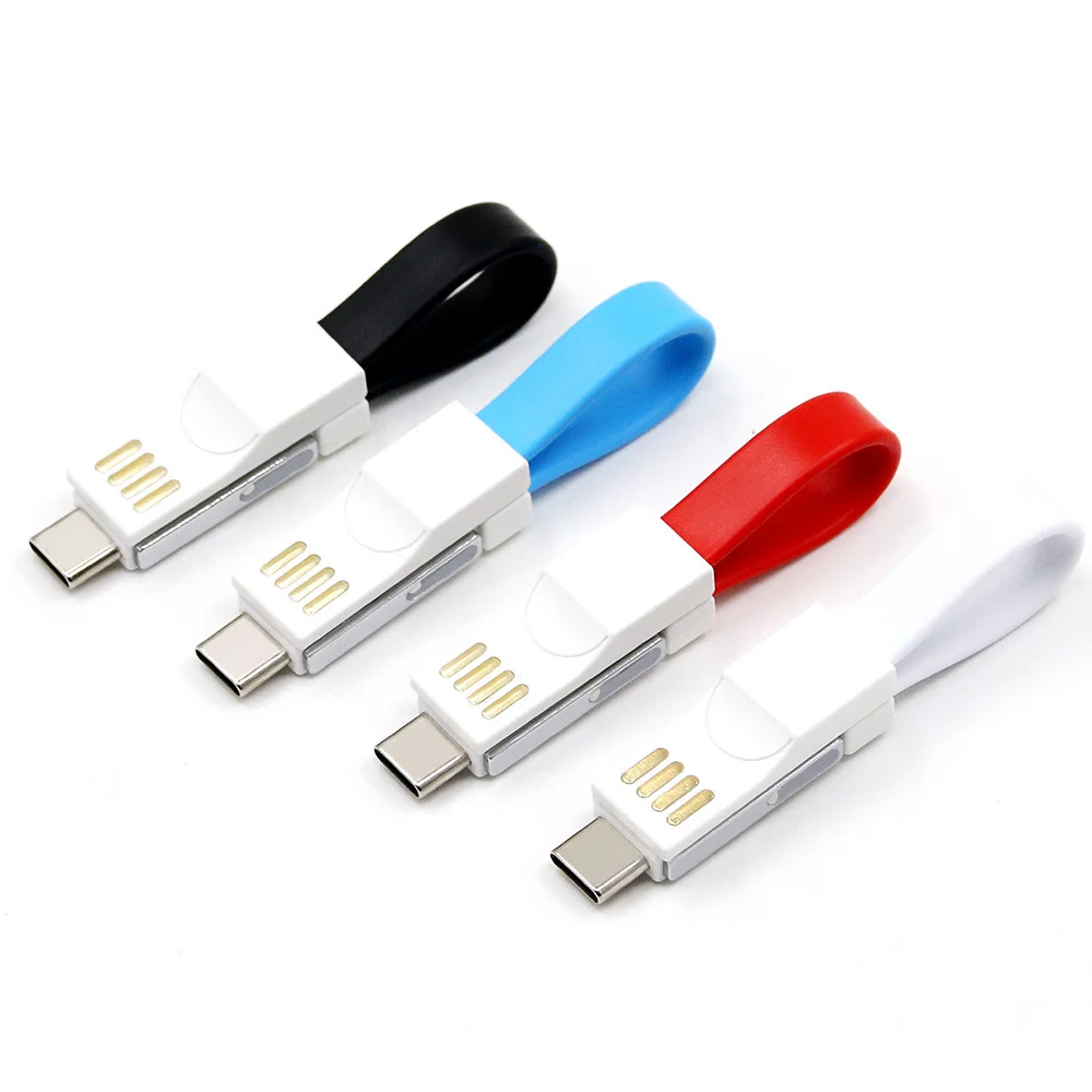 Для apple iphone 7 8 huawei xiaomi три в одном магнит цветной брелок USB кабель MicroType-c lightning порт данных зарядный кабель