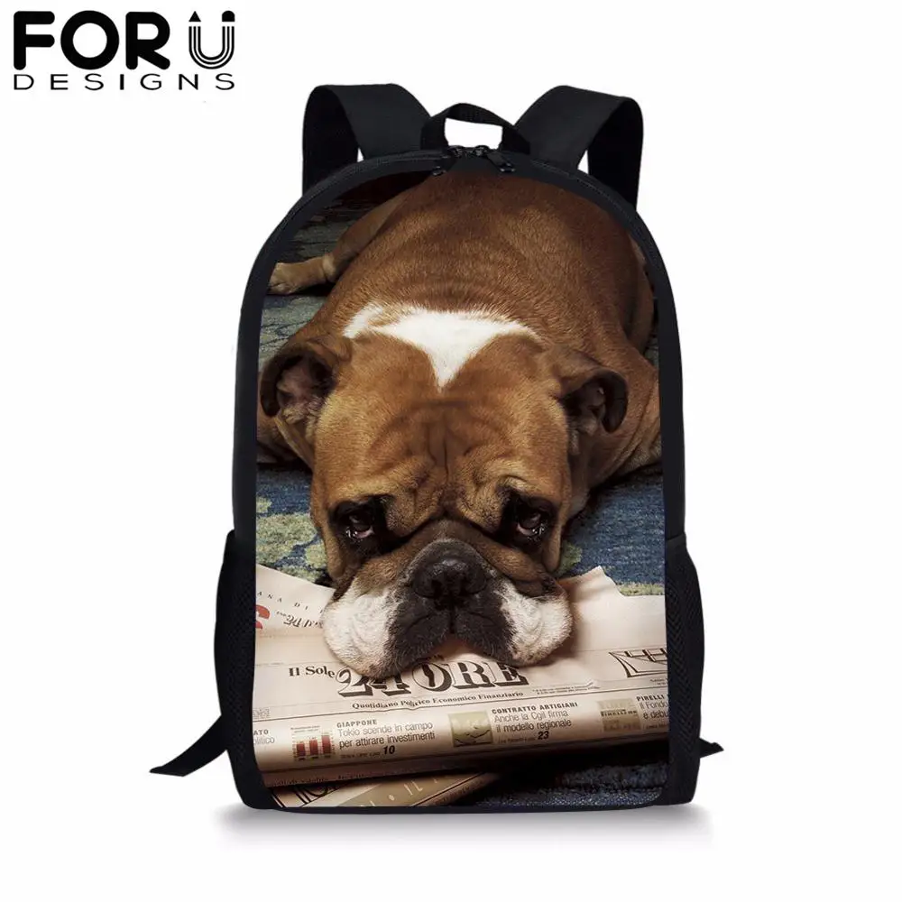 FORUDESIGNS/пес Шарпей 3D печати школьная сумка для мальчиков и девочек, Молодежный Рюкзак Студенческая сумка для книг портфель рюкзак для путешествий