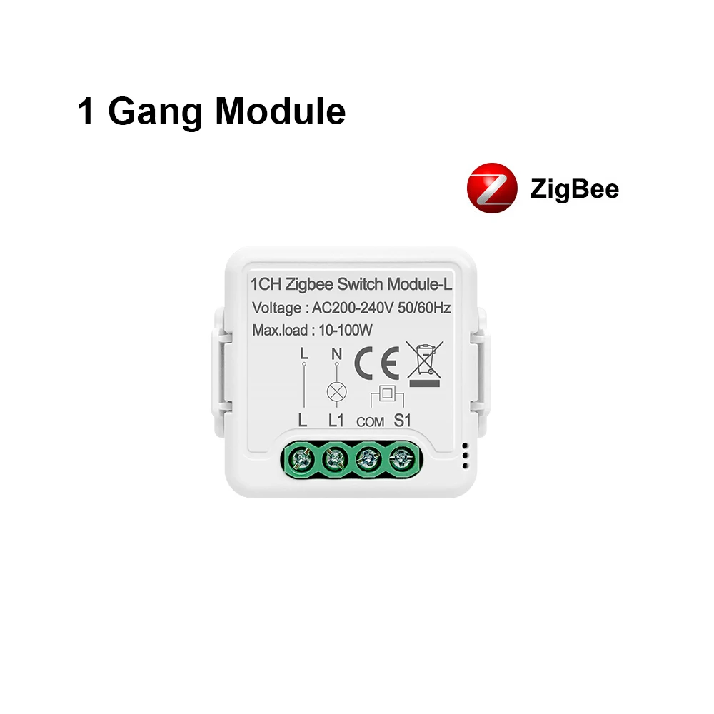 AVATTO Smart Zigbee Switch Module No Neutral Wire Required,Tuya 1/2/3 Gang Switch with 2 Way Control Work with Alexa Google Home rubber switch cap Wall Switches