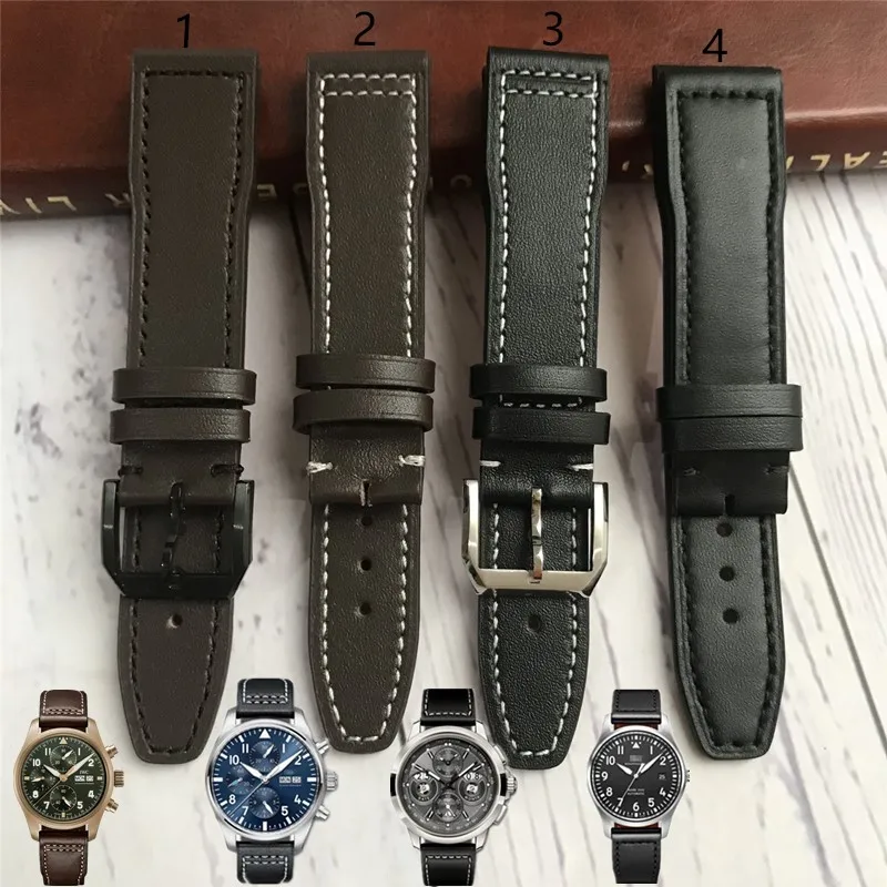 20mm 21mm 22mm Italian Cowhide Watch Strap Leather Watchband Suitable for IWC PILOT PORTUGIESER PORTOFINO Series | Наручные часы