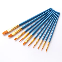 10 PCs Drawing Brushes Blue Rod Watercolor Painting Pen Set Painting Supplies Oil Painting Brush Set Pen Set