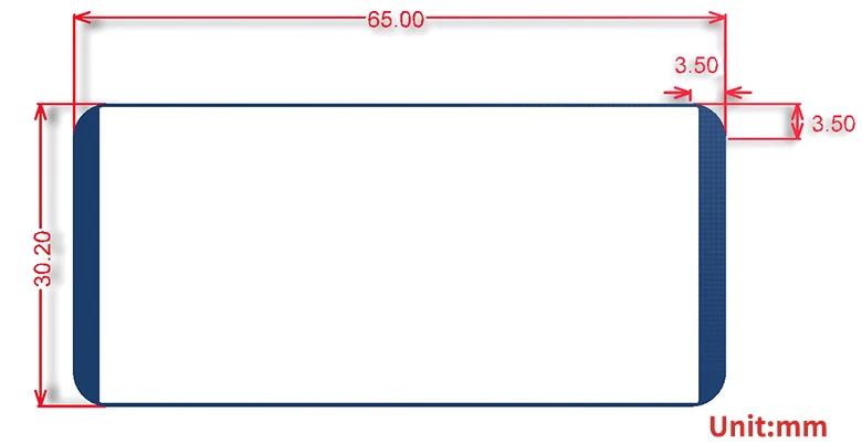 2.13inch e-Paper HAT dimensions