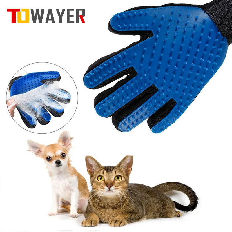 Towayer-guantes para quitar los guantes para gatos, guante de aseo para mascotas, masaje efectivo, peines para perros, guantes para cepillar, 1 ud.