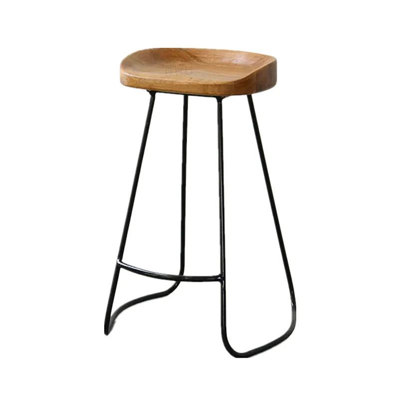 H современный простой железный табурет для ног, поверхность из твердой древесины, барный табурет, домашний высокий стул, кофейня, магазин холодных напитков, барный табурет