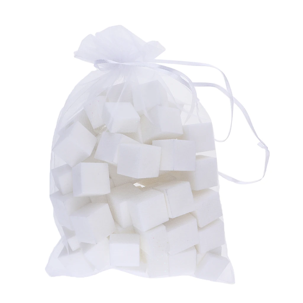 60Pcs/Bag White Nail Buffer Sponge Blocks, 4 Way Sanding Block Files, Professional Nails Polisher Manicure Tool