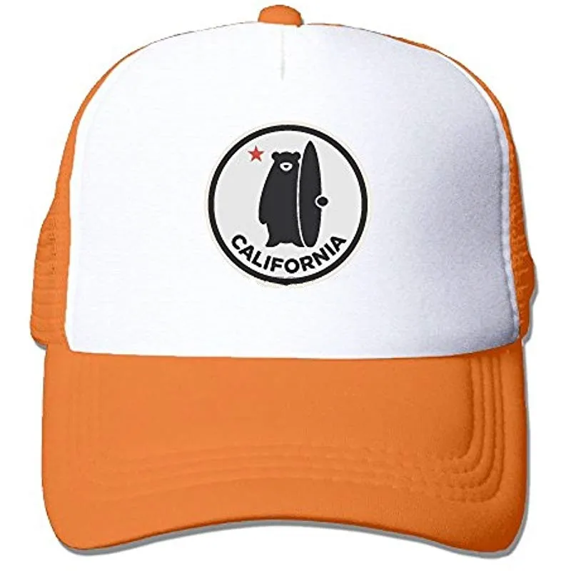 

Fdreattyuny California Star Bear Surf Fashion Baseball Cap for Men and Women Adjustable Mesh Trucker Hat