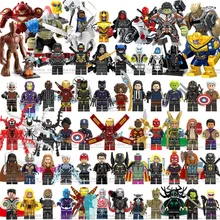 34 шт./лот, строительные блоки Marvel, супергерои, Мстители, DC, Человек-паук, Бэтмен, Железный человек, танос, Тор, модели, набор кирпичей, детская игрушка