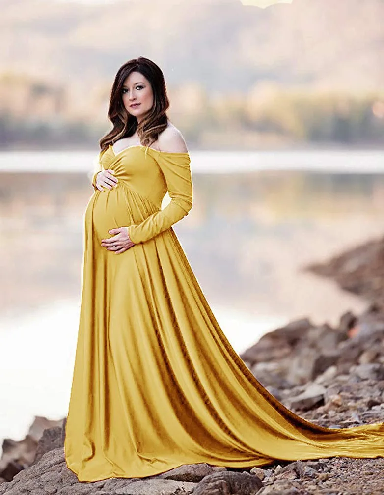 Vestidos Maternidad La Sesión Fotográfica Del Vestir Para Embarazadas Verano De Las Mujeres Más El Tamaño De Vestido De Ropa Embarazo S M L XL De 42,46 € | DHgate