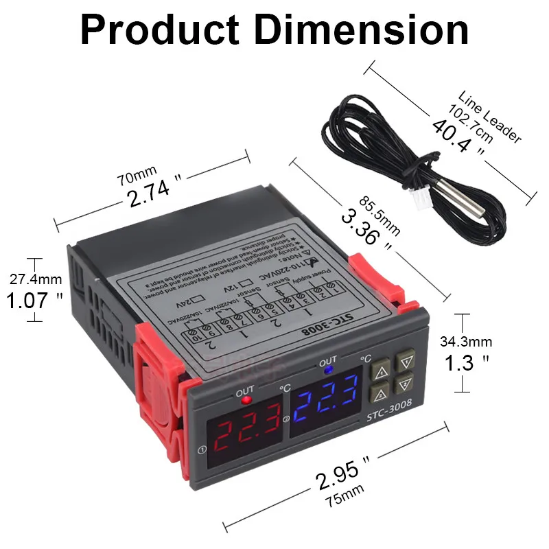 Stc-3008 Computer Digital Display Intelligent Double Control Electronic Thermostat Adjustable Switch 12V 240V 110-240V | Инструменты