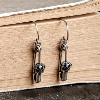 

925 Sterling Silver Safety Pin Long Earrings Jewelry Female Fashion Accessories Drop Earrings Simple For Women Trend Style