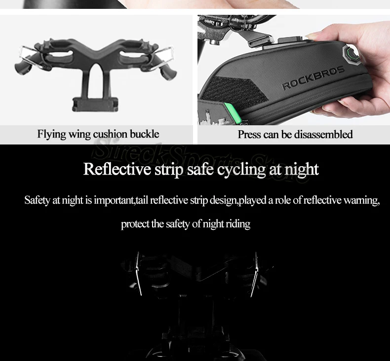 Discount Rockbros Bike Bag Waterproof Mountain Road Bicycle Bag Reflective Cycling Saddle Back Seat Bag Accessories Bisiklet Aksesuar 43