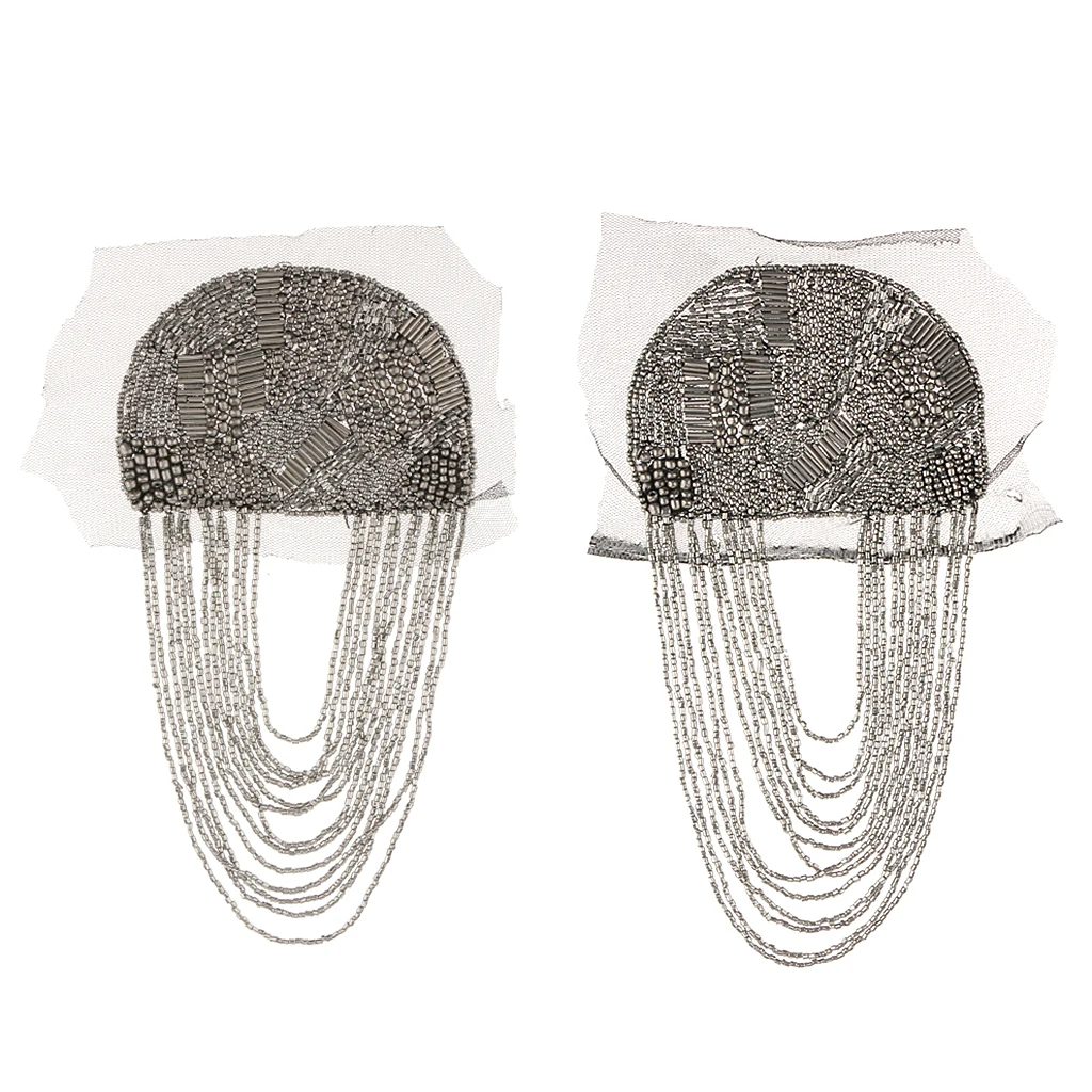 1 Pair Vintage Tassel Bead Punk Brooch Epaulet Shoulder Board Mark Fashion Jewelry