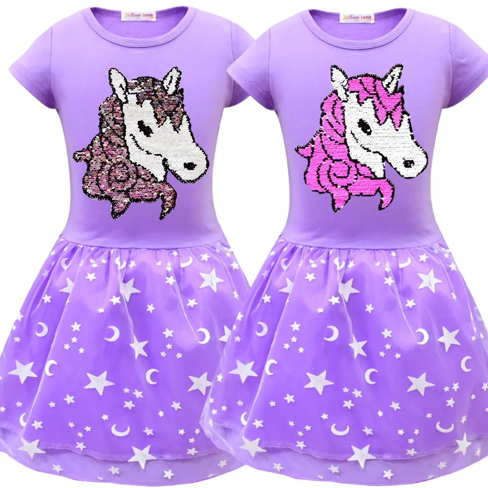 Girls Dress Baby Girls Unicorn Princess Party Dresses For Girl Clothes Kids Sequins Dress 2020 Children Carnival Birthday Dress (8)