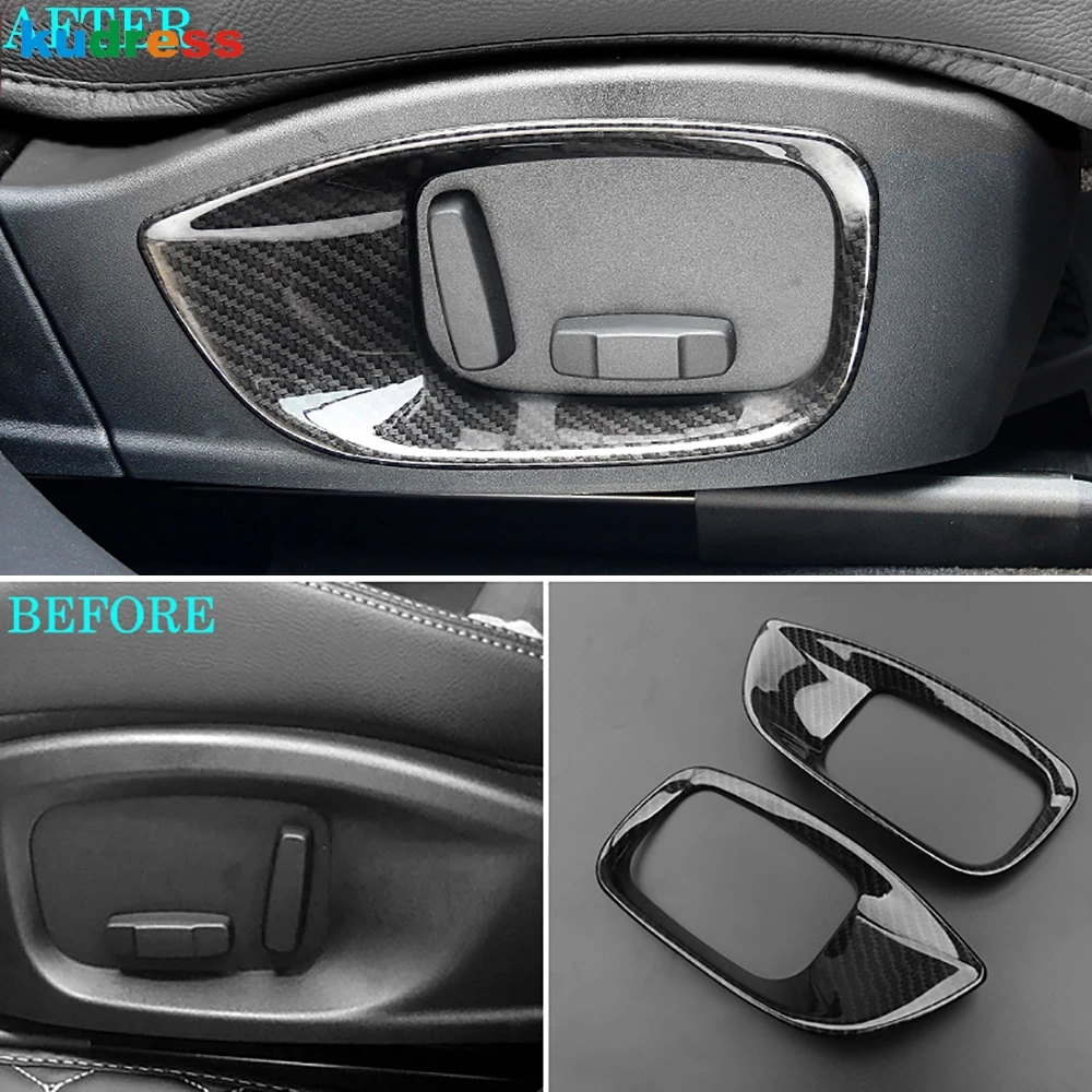 For Jaguar F-Pace 2016 2017 2018 Carbon Fiber Seat Adjustment Switch Button Frame Cover Trim Car Interior Accessories 2pcs | Автомобили и