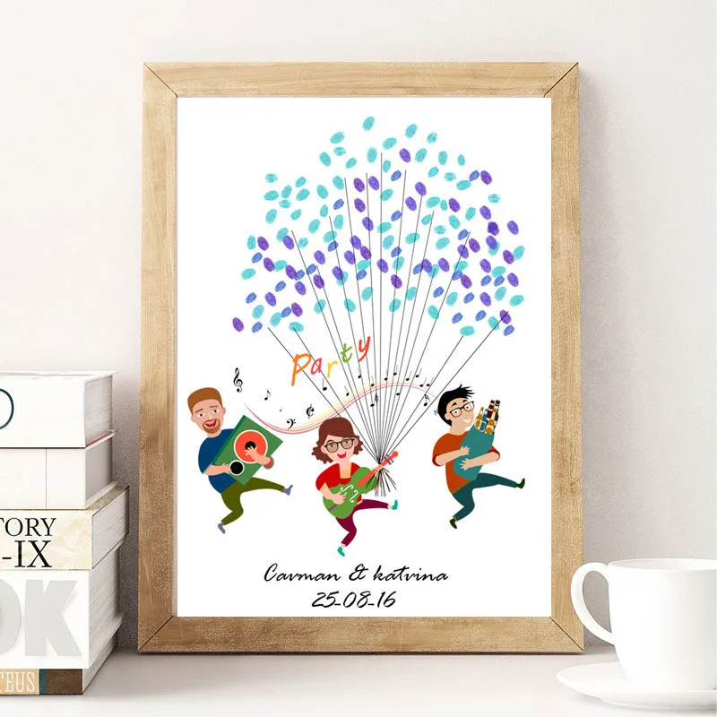 

Foreign Trade Hot Selling Fingerprint Painting Attendance Party Company Friends Party Celebration DIY Decorative Painting Core N