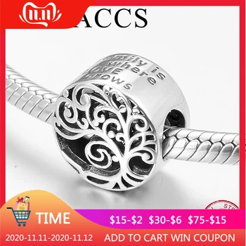 

Family is Where Love Grows 925 Sterling Silver Classic Life of Tree Beads Fit Original LYNACCS Charms Bracelets DIY Jewelry
