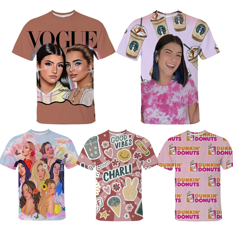 

Charli DAmelio 3D Print T-shirts Baby 3D Funny T shirt Girls Tshirt O-Neck Short Sleeve Summer Tees Top Clothing Children Tees