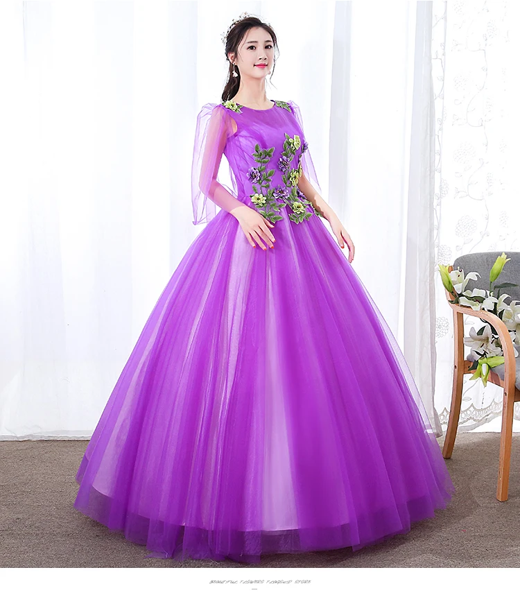 Летние Аппликации Длинные вечерние платья Vestido De 15 Anos De фиолетовое Бисероплетение сексуальное пышное платье Sukienka Quinceanera