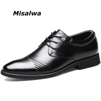 

Misalwa Commuter Business Leather Shoes Men 2020 Autumn Men's Formal Dress Shoes British Casual Low Heel Office Suit Derby Shoes