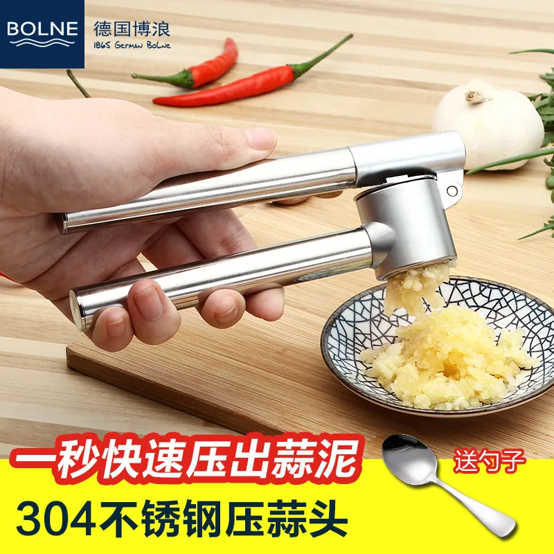 

Germany 304 Stainless Steel Garlic Press Manual Pressure Mashed Garlic Kitchen Garlic Press Clip Peel Garlic Useful Product Tool
