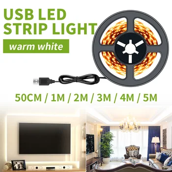 

LED Strip USB 2835 DC5V Tasma LED Light Flexible 50Cm 1M 2M 3M 4M 5M 60LEDs/M Strip TV Background White Home Decoration Lamp