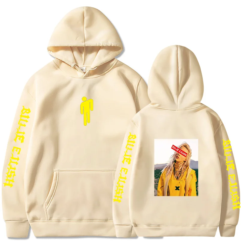 Khaki 03 Billie Eilish, модные толстовки с принтом для мужчин/женщин, толстовки с капюшоном и длинным рукавом,, повседневные трендовые уличные толстовки - Цвет: Khaki 03