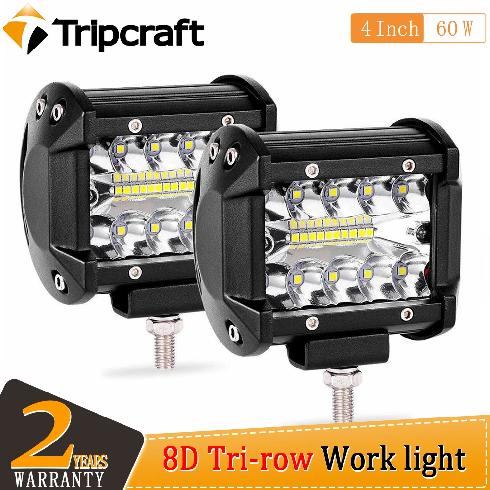 Tripcraft 4inch 60W Led Light Bar For4x4 Offroad Cars Combo Beams Off road SUV ATV Tractor Boat Trucks Excavator 12V 24V Work | Автомобили