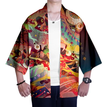 

Noragami cartoon unisex Sports Unisex Kimono short-sleeved t shirt Trend Casual Short-sleeved Kop casual Kimono