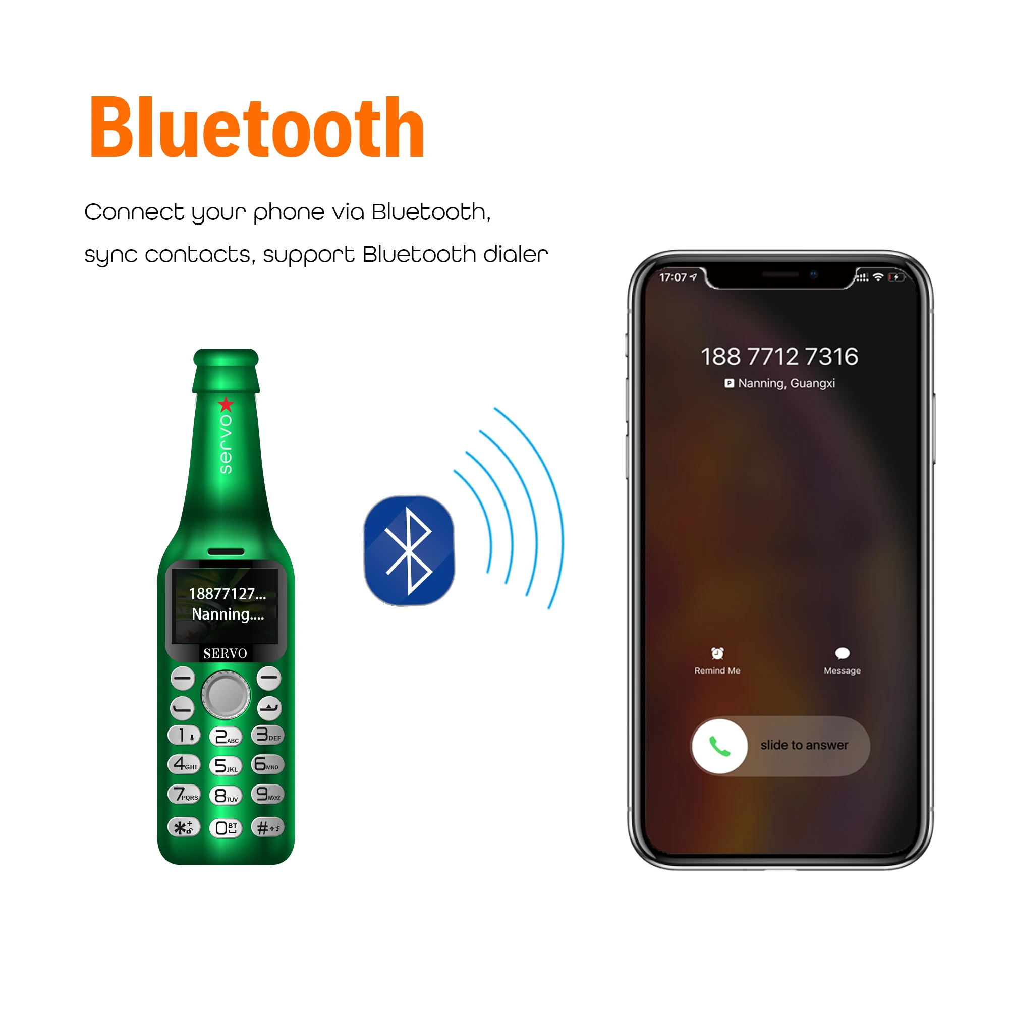 Мини телефон с винной бутылкой SERVO V8 Bluetooth HD волшебный голосовой рекордер две Sim