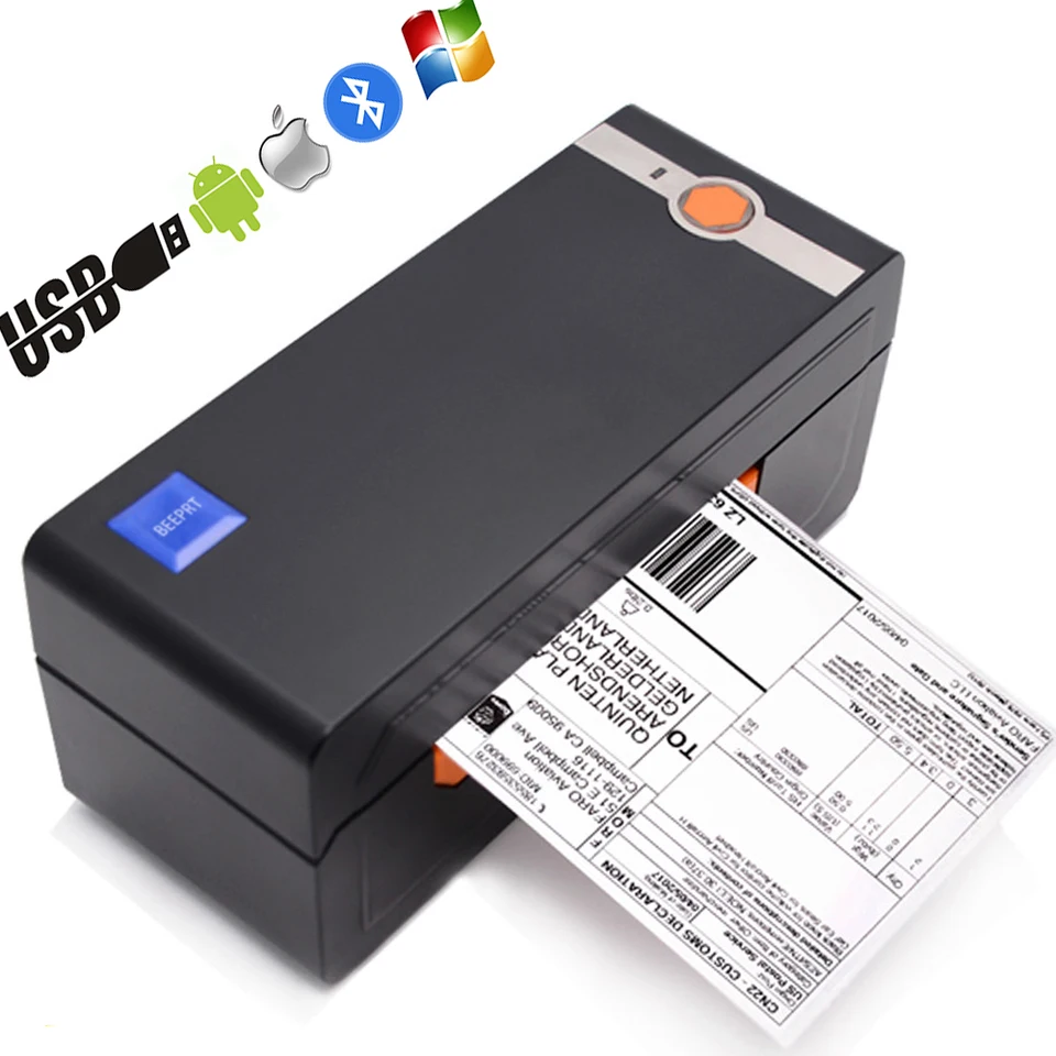 Imprimante thermique d'étiquettes de codes-barres, Bluetooth, USB, 4x6,  livraison, Compatible avec eBay, Shopify, machine d'autocollants thermiques  | AliExpress