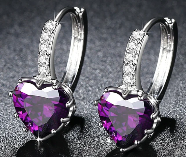 

UXN321 Glitter Earring 925 Sterling Silver Zirconia stone Female Engagement Jewelry