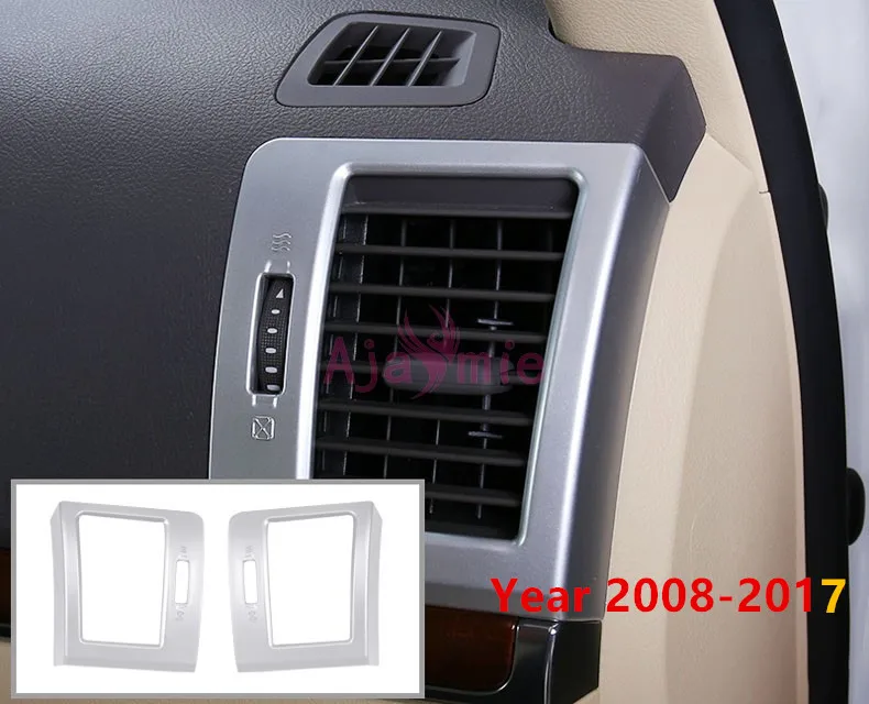 Хромированный автомобильный Стайлинг 2008- дверная ручка Чаша-держатель AC выход вентиляционная крышка панель Накладка для Toyota LC Land Cruiser 200 аксессуары - Цвет: vent covers