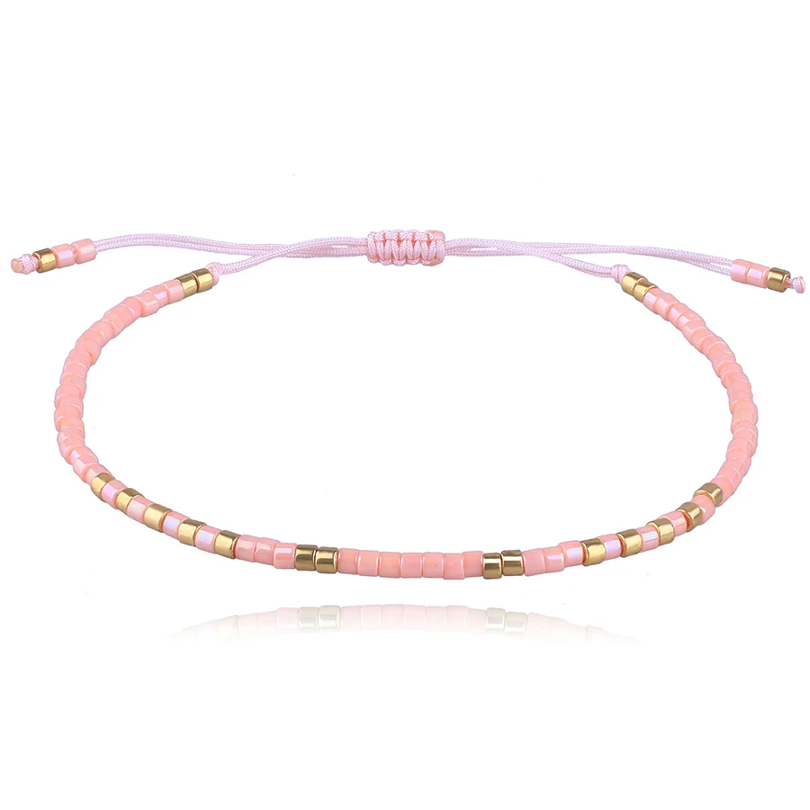 

Ethnic Miyuki Beads Bracelet Delica Handmade Gold Nugget Bangle Colorful Adjustable Chain Lucky Charm Women Friendship Bracelets