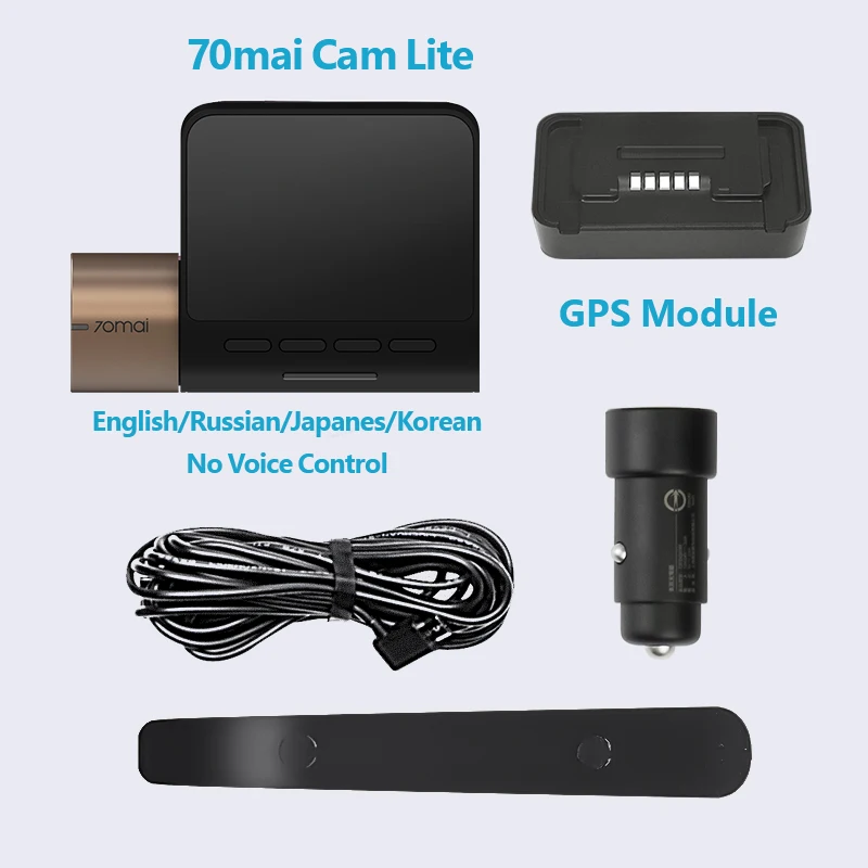 Lite add GPS 70mai Lite Dash Cam Smart car dvr 1920*1080P Dash Автомобильная камера монитор парковки 140 FOV ночная версия - Название цвета: Lite add GPS