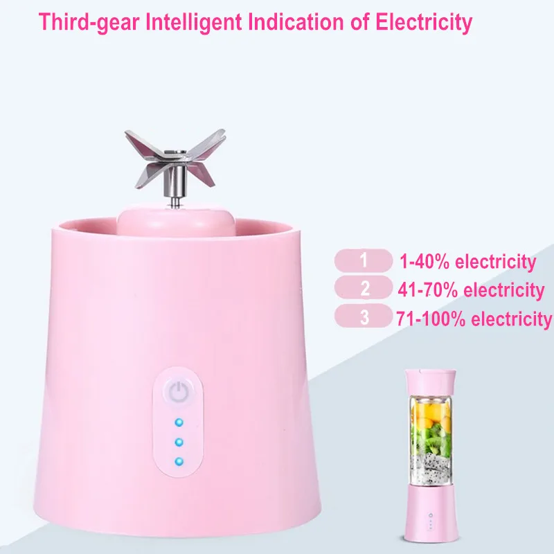 Портативная электрическая соковыжималка, 380 мл, USB Перезаряжаемый блендер, Миксер для фруктов, соковыжималки, многофункциональный соковыжималка для приготовления пищи