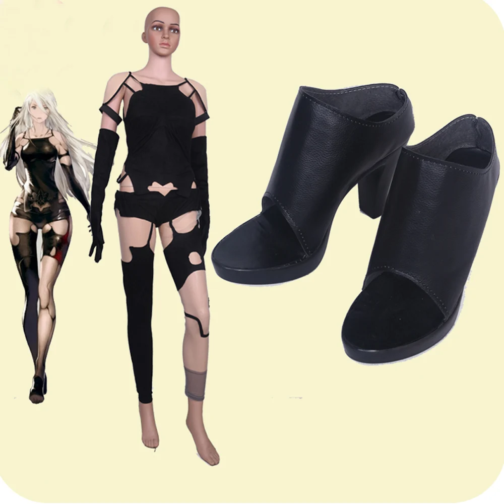 Туфли для косплея NieR: Automata YoRHa тип A No.2 A2 черные сапоги Хэллоуина карнавала