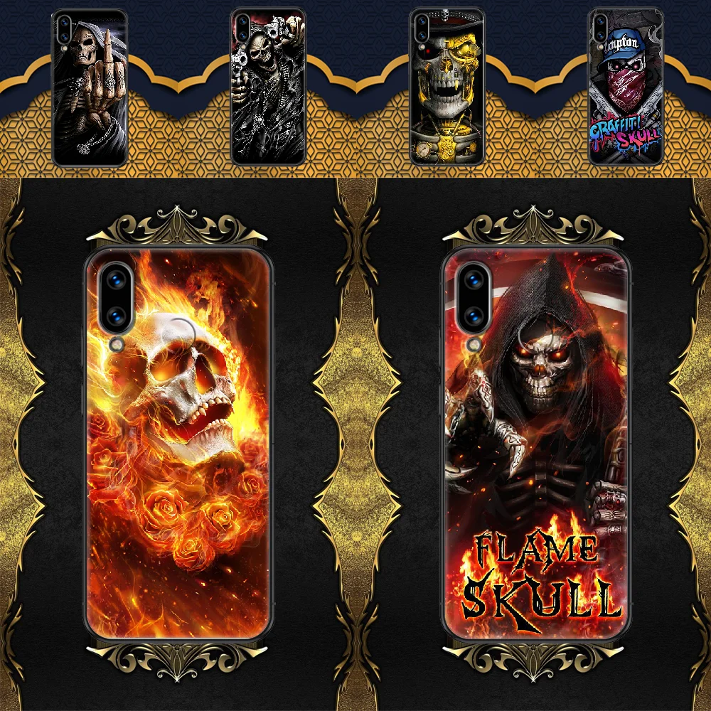 Grim Reaper Skull horror Cool Phone case For Huawei Honor 6 7 8 9 10 10i 20 A C X Lite Pro Play black trend prime painting back | Мобильные
