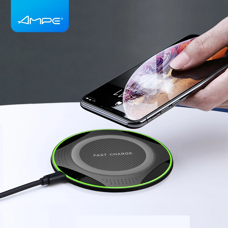 

Ampe X251 Wireless Charger For iPhone Xs X Max 8 Plus 10W Qi Fast Phone Wireless Charging For Samsung S9 S8 Xiaomi MIX 3 Charger