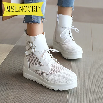 

Plus Size 34-43 Martin Boots Breathable Mesh Cool Boots Women Shoes Outdoor Ankle Boots for Women Boots Summer Boots Party Shoes