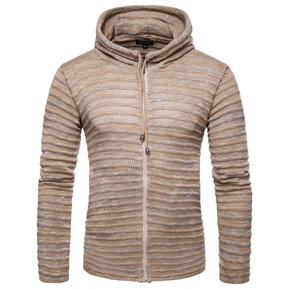 

Winter Thick Warm hooded Sweater Men zipper Mens Sweaters Slim Fit Pullover Men Classic Wool Knitwear Pull Homm coat